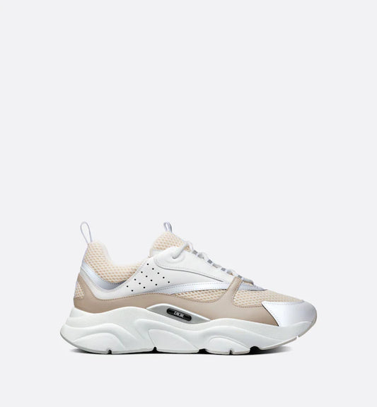Dior B22 Cream Technical Mesh with Smooth Calfskin Sneakers 'BEGIE WHITE'