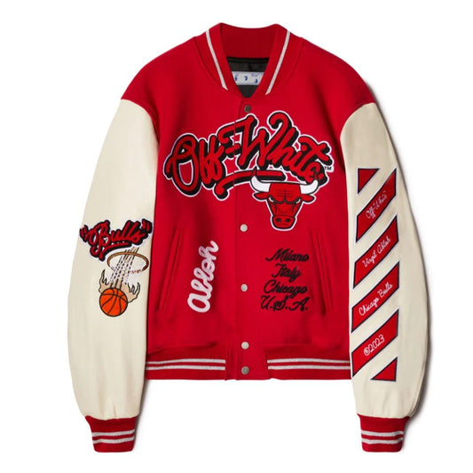 OFF-WHITE c/o Chicago Bulls Varsity Jacket 'RED'