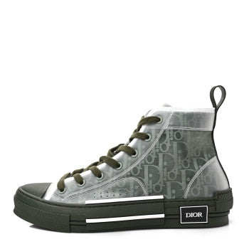 Dior B23 High Top Canvas Oblique Sneakers 'GREEN/WHITE'