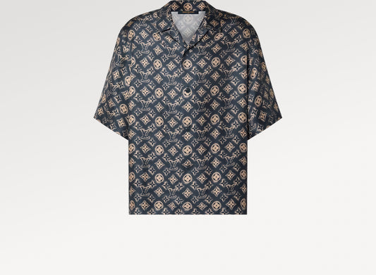 Louis Vuitton Monogram Silk Short-Sleeved Shirt 'OIL'