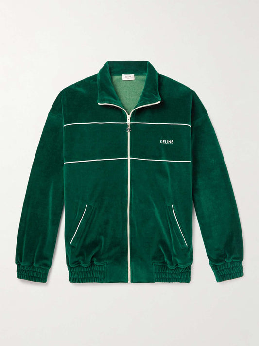 Celine Tracksuit Jacket Velvet Jersey ‘GREEN’