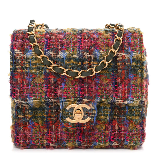 Chanel Tweed Quilted Mini Square Flap 'MULTICOLOR'