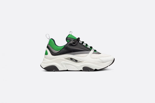 Dior B22 Technical Mesh and Smooth Calfskin Sneakers 'WHITE BLACK GREEN'