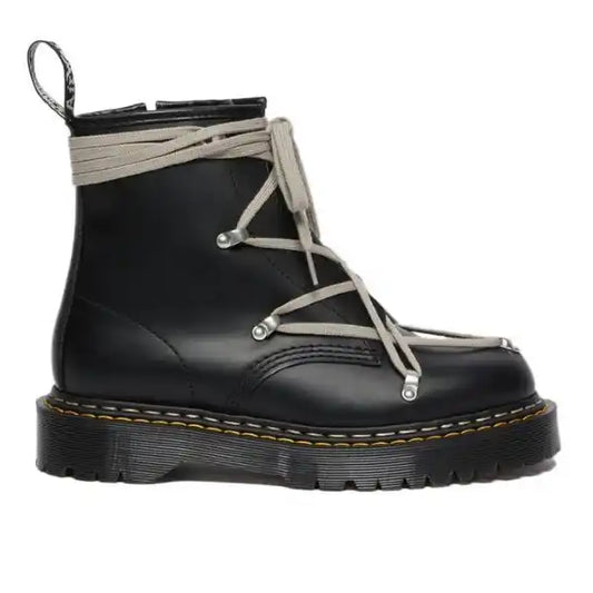 Rick Owens x Dr. Martens 1460 Bex Leather Lace Up Boots 'BLACK SMOOTH'