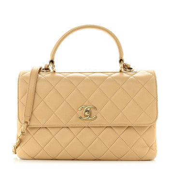 Chanel Lambskin Quilted Medium Trendy CC Flap Dual Handle Bag 'BEIGE'