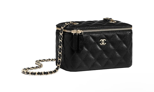Chanel Classic Vanity 22C Bag With Chain ‘BLACK’
