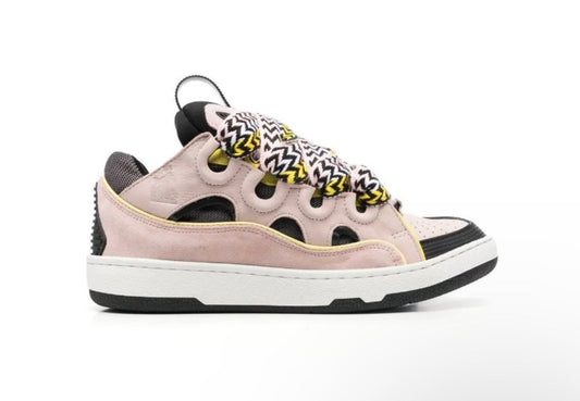 Lanvin Leather Curb Sneaker ‘PINK/BLACK/YELLOW’